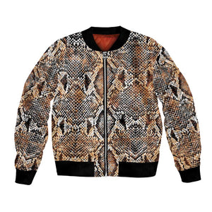 African Wild Animal Skins Bomber Jacket Vintage Snake Skin Pattern - African Pride