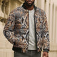 African Wild Animal Skins Bomber Puffer Jacket Vintage Snake Skin Pattern