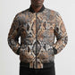 African Wild Animal Skins Bomber Puffer Jacket Vintage Snake Skin Pattern