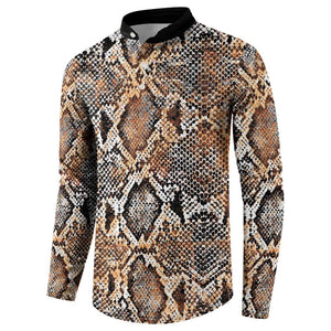 African Wild Animal Skins Button Sweatshirt Vintage Snake Skin Pattern