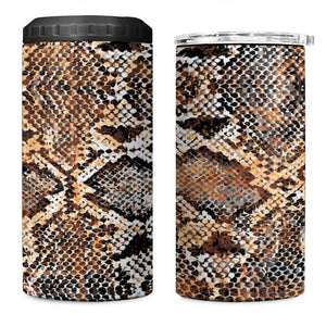 African Wild Animal Skins 4 in 1 Can Cooler Tumbler Vintage Snake Skin Pattern - African Pride