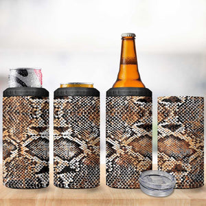 African Wild Animal Skins 4 in 1 Can Cooler Tumbler Vintage Snake Skin Pattern - African Pride
