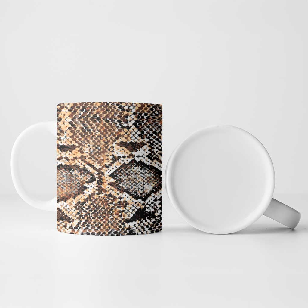 African Wild Animal Skins Ceramic Mug Vintage Snake Skin Pattern