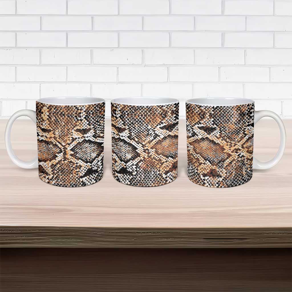 African Wild Animal Skins Ceramic Mug Vintage Snake Skin Pattern