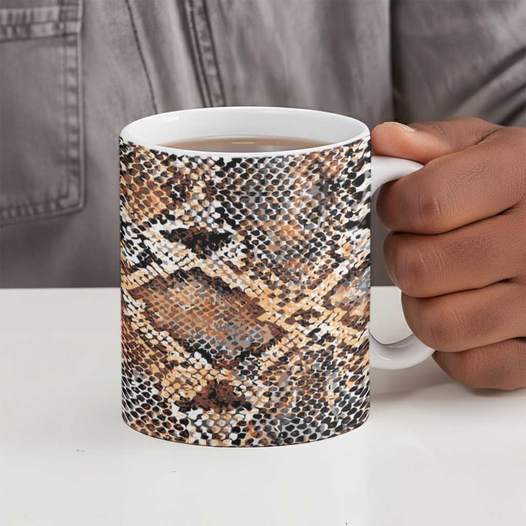 African Wild Animal Skins Ceramic Mug Vintage Snake Skin Pattern