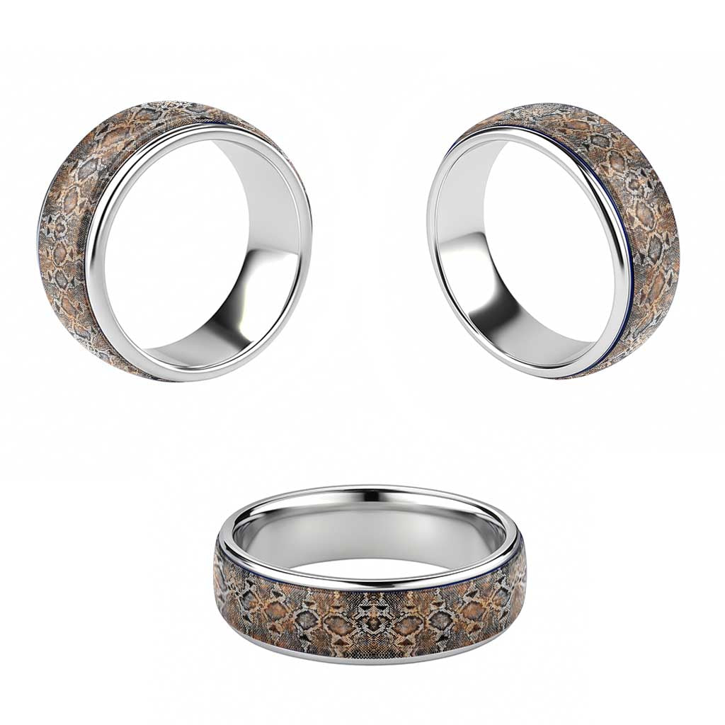 African Wild Animal Skins Classic Ring Vintage Snake Skin Pattern - African Pride