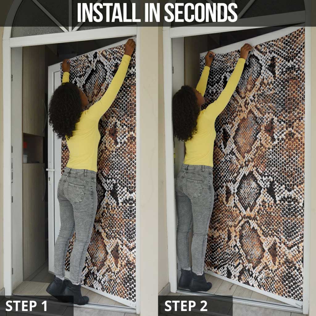 African Wild Animal Skins Door Cover Vintage Snake Skin Pattern