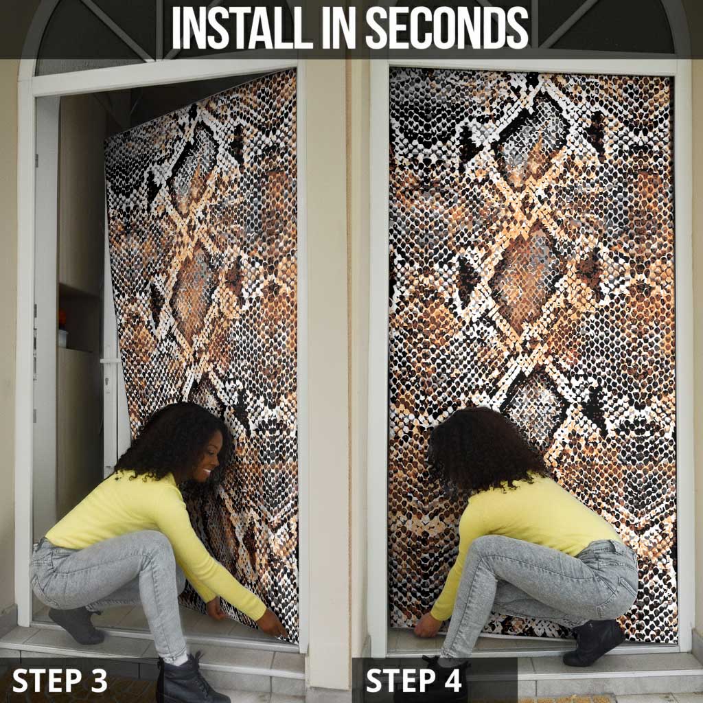 African Wild Animal Skins Door Cover Vintage Snake Skin Pattern