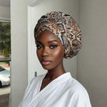 African Wild Animal Skins Easy Headwrap Vintage Snake Skin Pattern