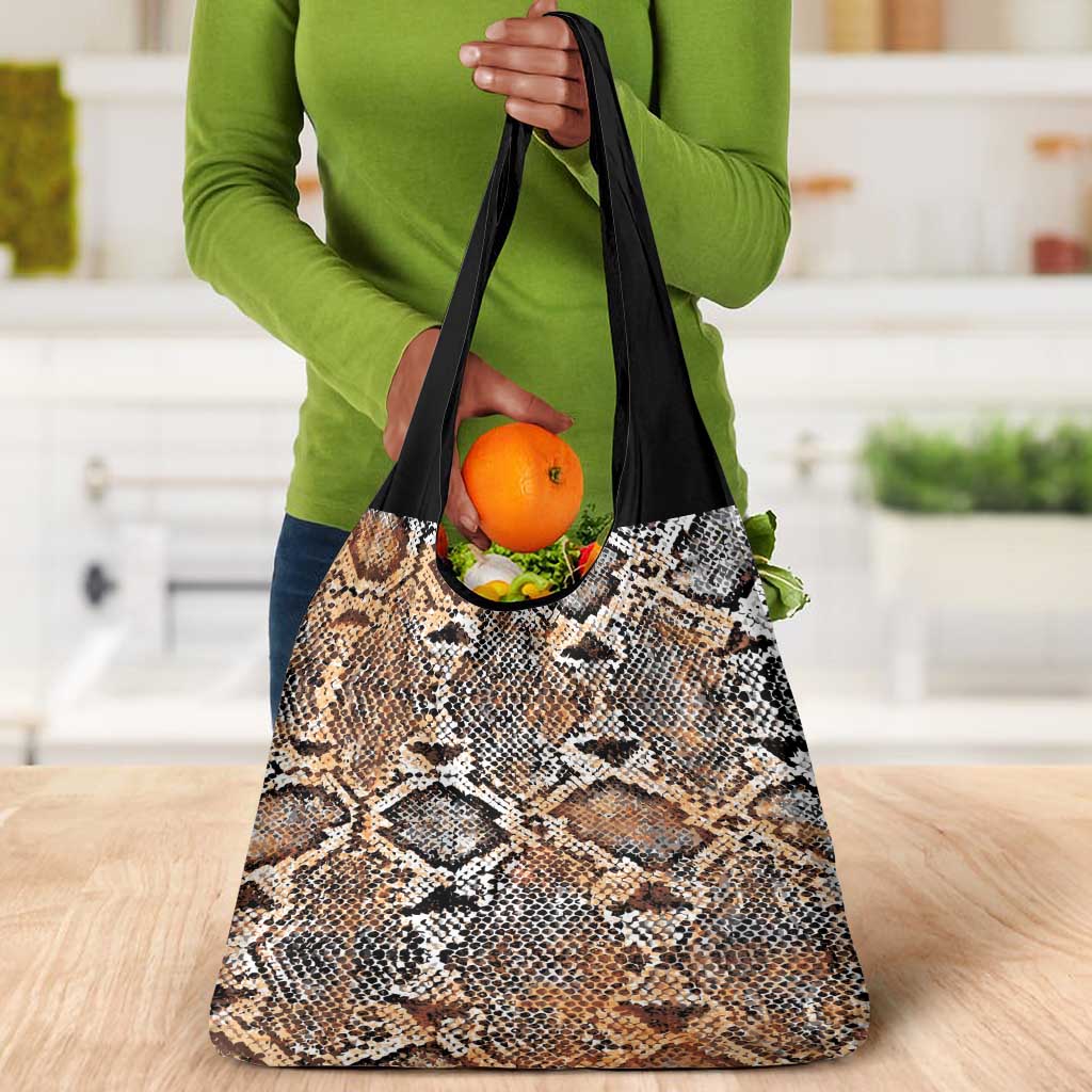 African Wild Animal Skins Grocery Bag Vintage Snake Skin Pattern - African Pride