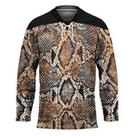 African Wild Animal Skins Hockey Jersey Vintage Snake Skin Pattern
