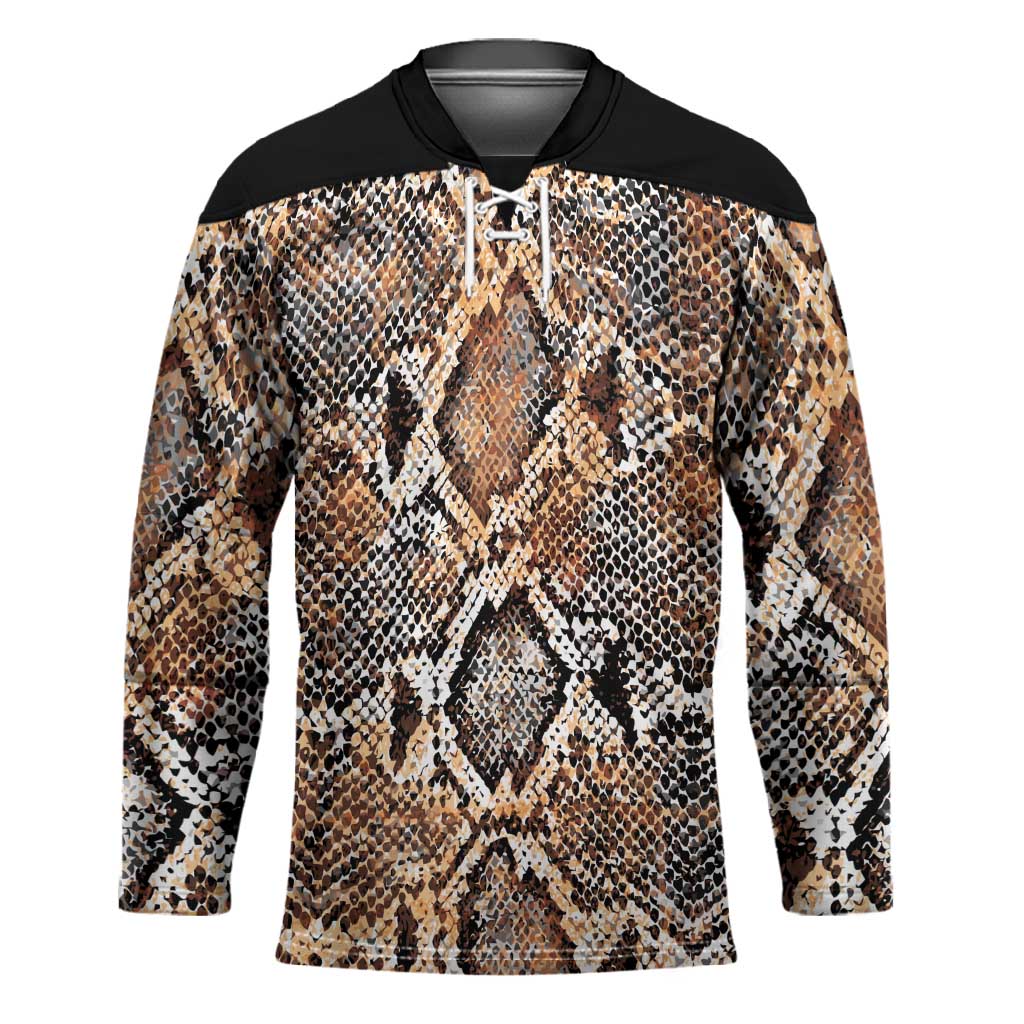 African Wild Animal Skins Hockey Jersey Vintage Snake Skin Pattern
