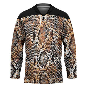 African Wild Animal Skins Hockey Jersey Vintage Snake Skin Pattern