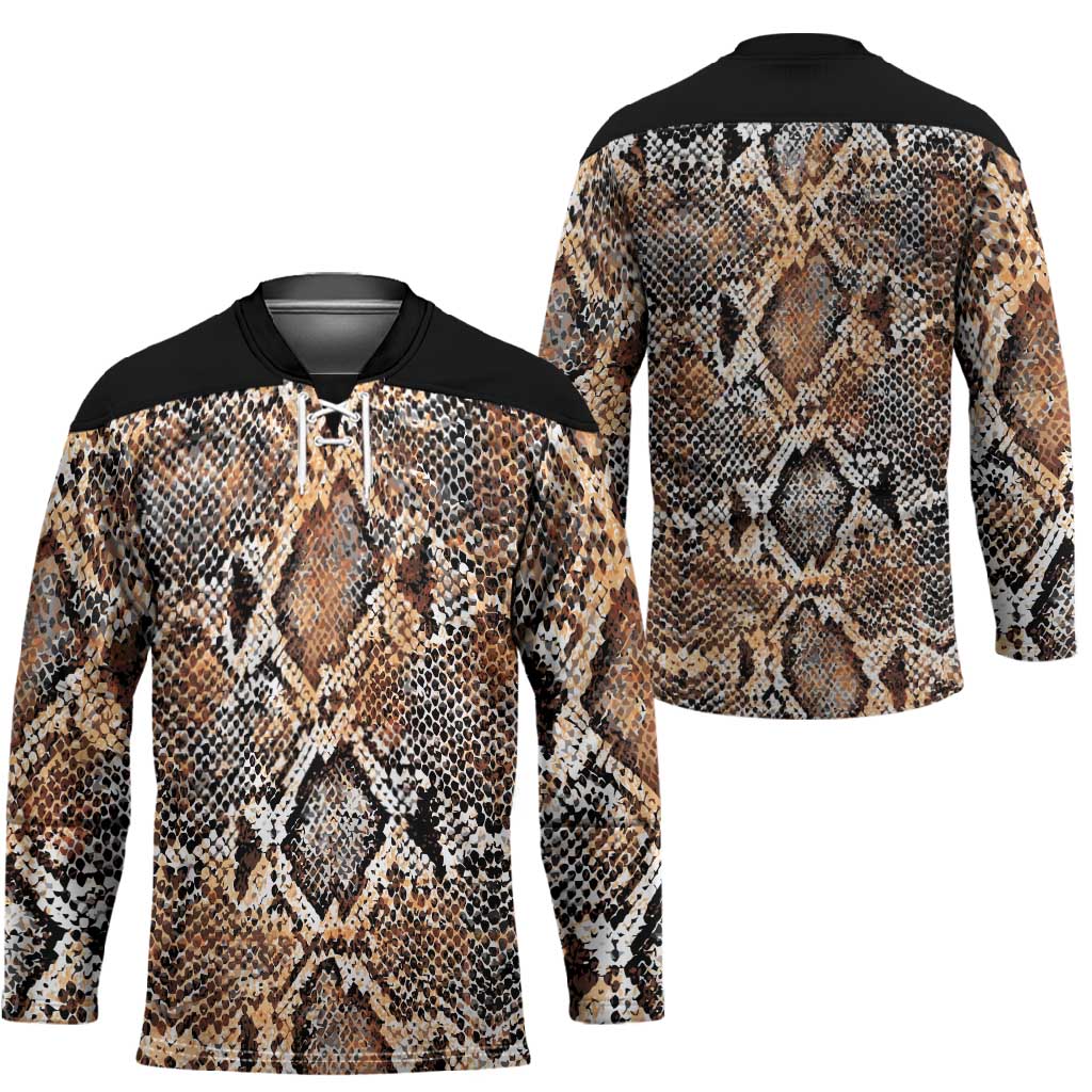 African Wild Animal Skins Hockey Jersey Vintage Snake Skin Pattern