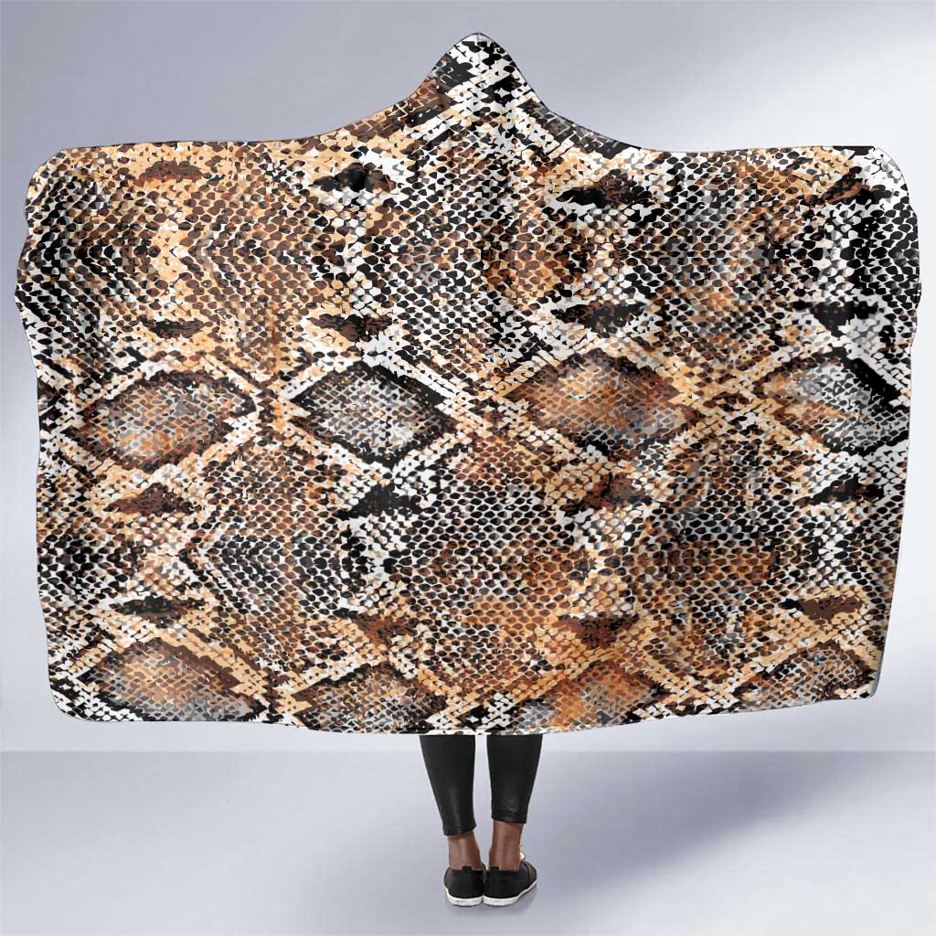 African Wild Animal Skins Hooded Blanket Vintage Snake Skin Pattern - African Pride