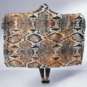 African Wild Animal Skins Hooded Blanket Vintage Snake Skin Pattern - African Pride