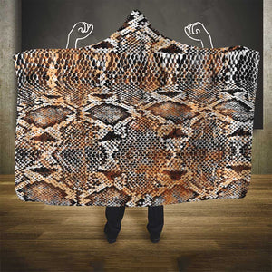 African Wild Animal Skins Hooded Blanket Vintage Snake Skin Pattern - African Pride