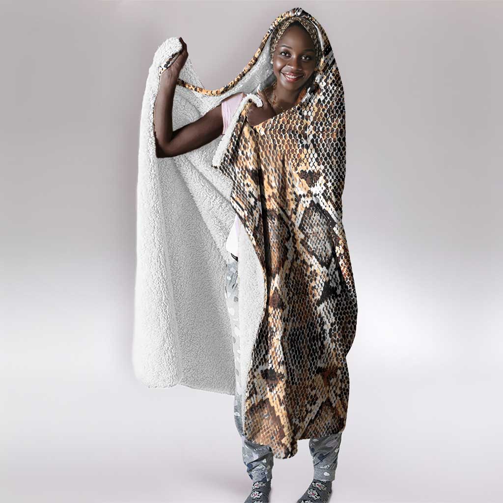 African Wild Animal Skins Hooded Blanket Vintage Snake Skin Pattern - African Pride