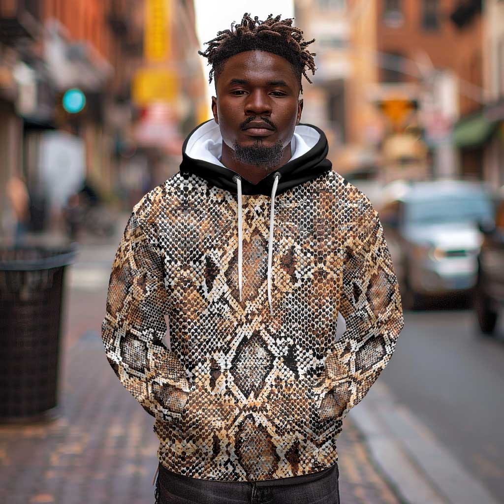 African Wild Animal Skins Hoodie Vintage Snake Skin Pattern - African Pride