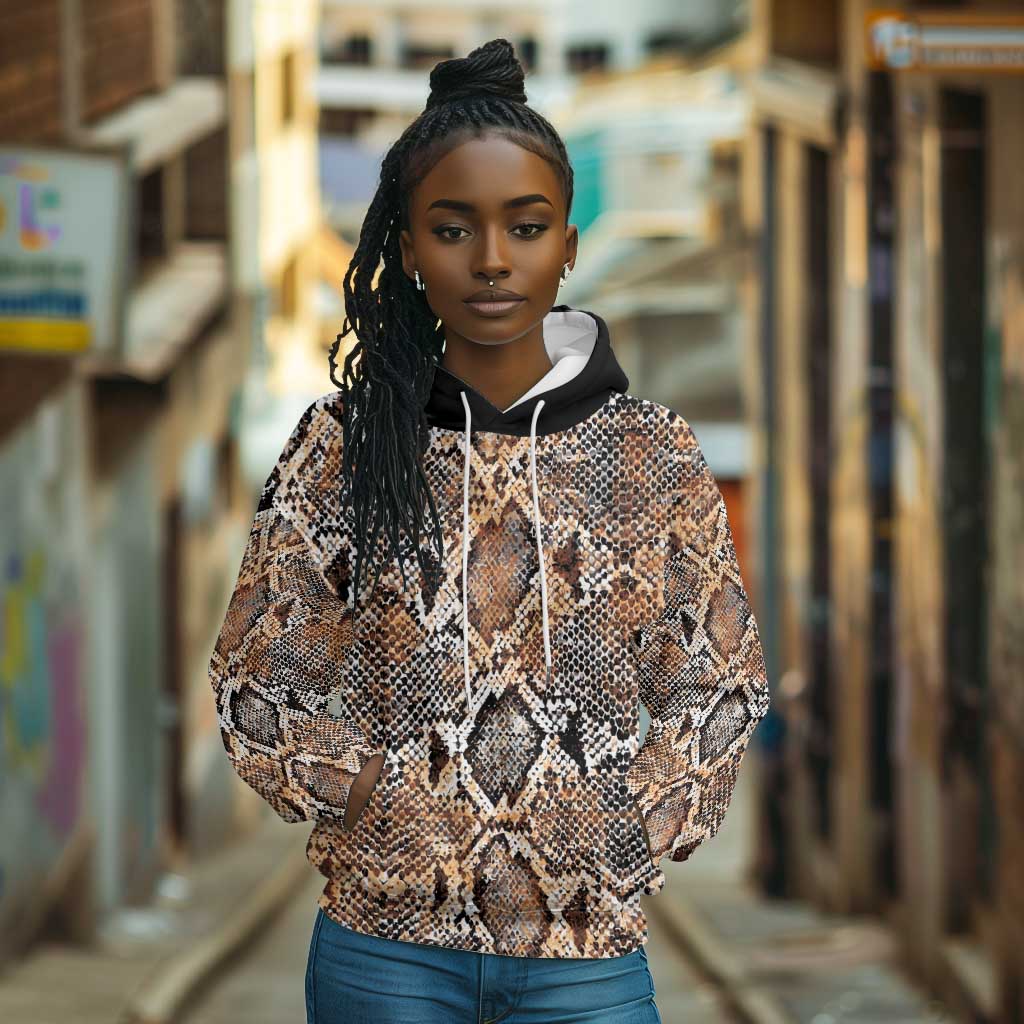 African Wild Animal Skins Hoodie Vintage Snake Skin Pattern - African Pride