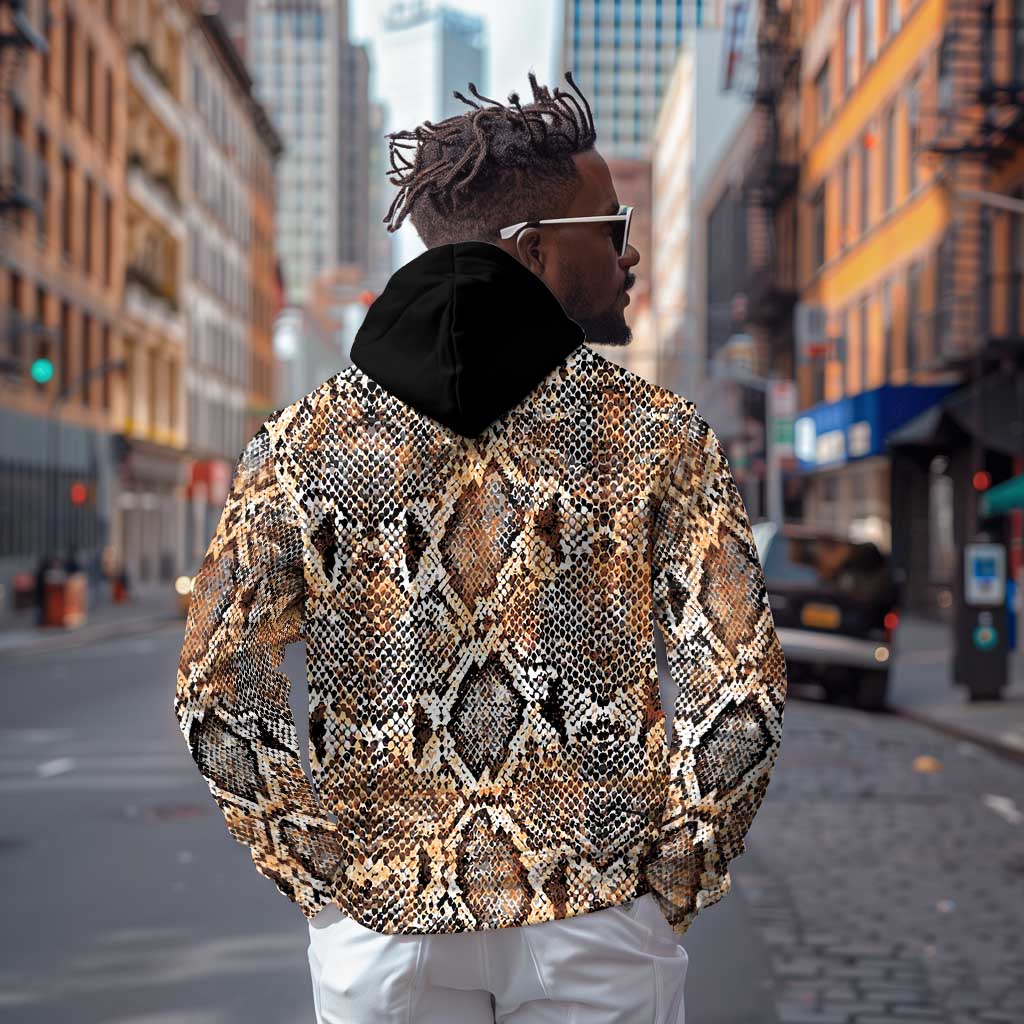 African Wild Animal Skins Hoodie Vintage Snake Skin Pattern - African Pride