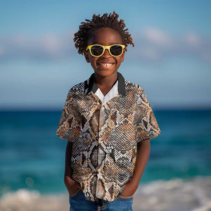 African Wild Animal Skins Kid Hawaiian Shirt Vintage Snake Skin Pattern - African Pride
