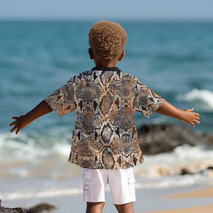 African Wild Animal Skins Kid Hawaiian Shirt Vintage Snake Skin Pattern - African Pride