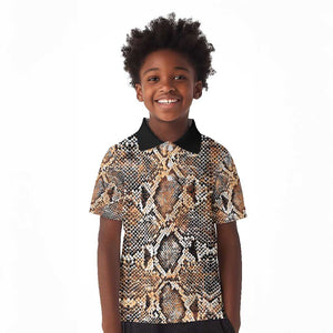 African Wild Animal Skins Kid Polo Shirt Vintage Snake Skin Pattern - African Pride