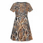 African Wild Animal Skins Kid Short Sleeve Dress Vintage Snake Skin Pattern - African Pride
