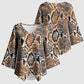 African Wild Animal Skins Kimono Sleeve Blouse Vintage Snake Skin Pattern