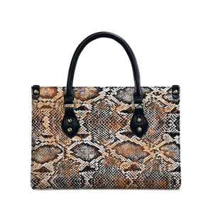 African Wild Animal Skins Leather Bag Vintage Snake Skin Pattern