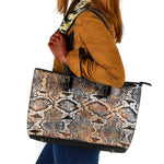 African Wild Animal Skins Leather Tote Bag Vintage Snake Skin Pattern - African Pride