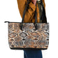 African Wild Animal Skins Leather Tote Bag Vintage Snake Skin Pattern - African Pride