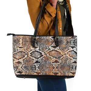 African Wild Animal Skins Leather Tote Bag Vintage Snake Skin Pattern - African Pride