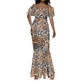 African Wild Animal Skins Mermaid Dress Vintage Snake Skin Pattern - African Pride
