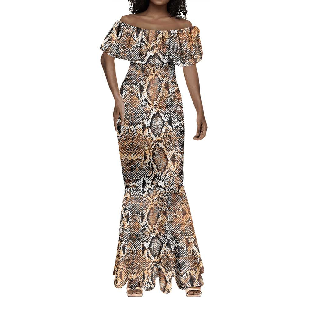African Wild Animal Skins Mermaid Dress Vintage Snake Skin Pattern - African Pride