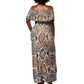African Wild Animal Skins Off Shoulder Maxi Dress Vintage Snake Skin Pattern - African Pride