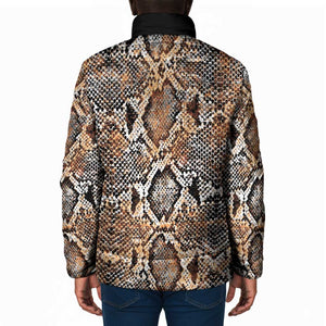 African Wild Animal Skins Padded Jacket Vintage Snake Skin Pattern