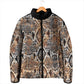 African Wild Animal Skins Padded Jacket Vintage Snake Skin Pattern