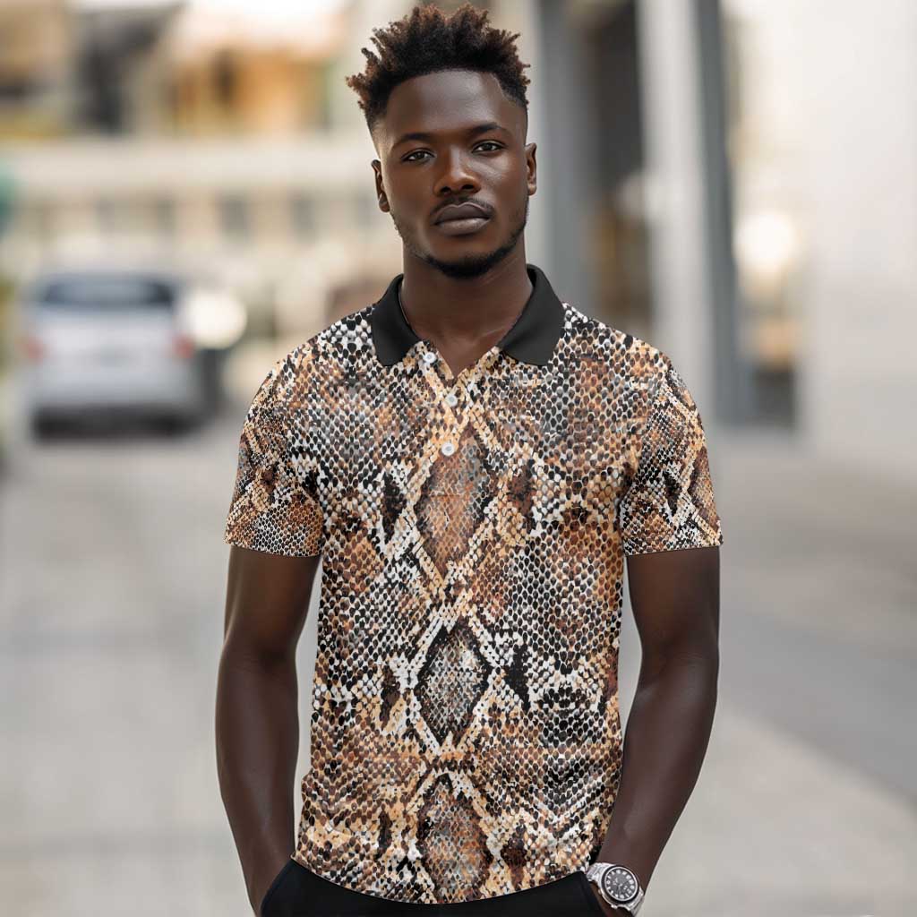 African Wild Animal Skins Polo Shirt Vintage Snake Skin Pattern - African Pride