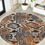 African Wild Animal Skins Round Carpet Vintage Snake Skin Pattern - African Pride