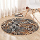 African Wild Animal Skins Round Carpet Vintage Snake Skin Pattern - African Pride