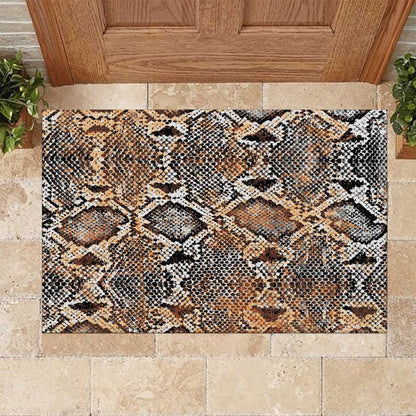 African Wild Animal Skins Rubber Doormat Vintage Snake Skin Pattern - African Pride