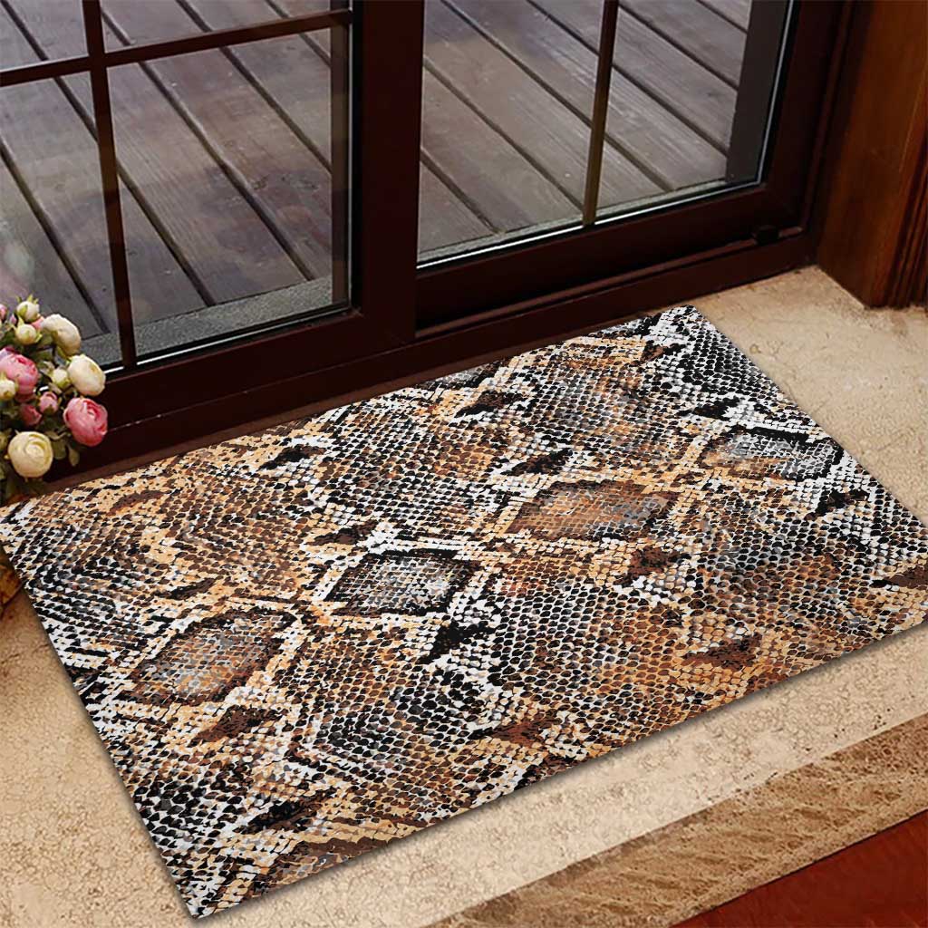 African Wild Animal Skins Rubber Doormat Vintage Snake Skin Pattern - African Pride
