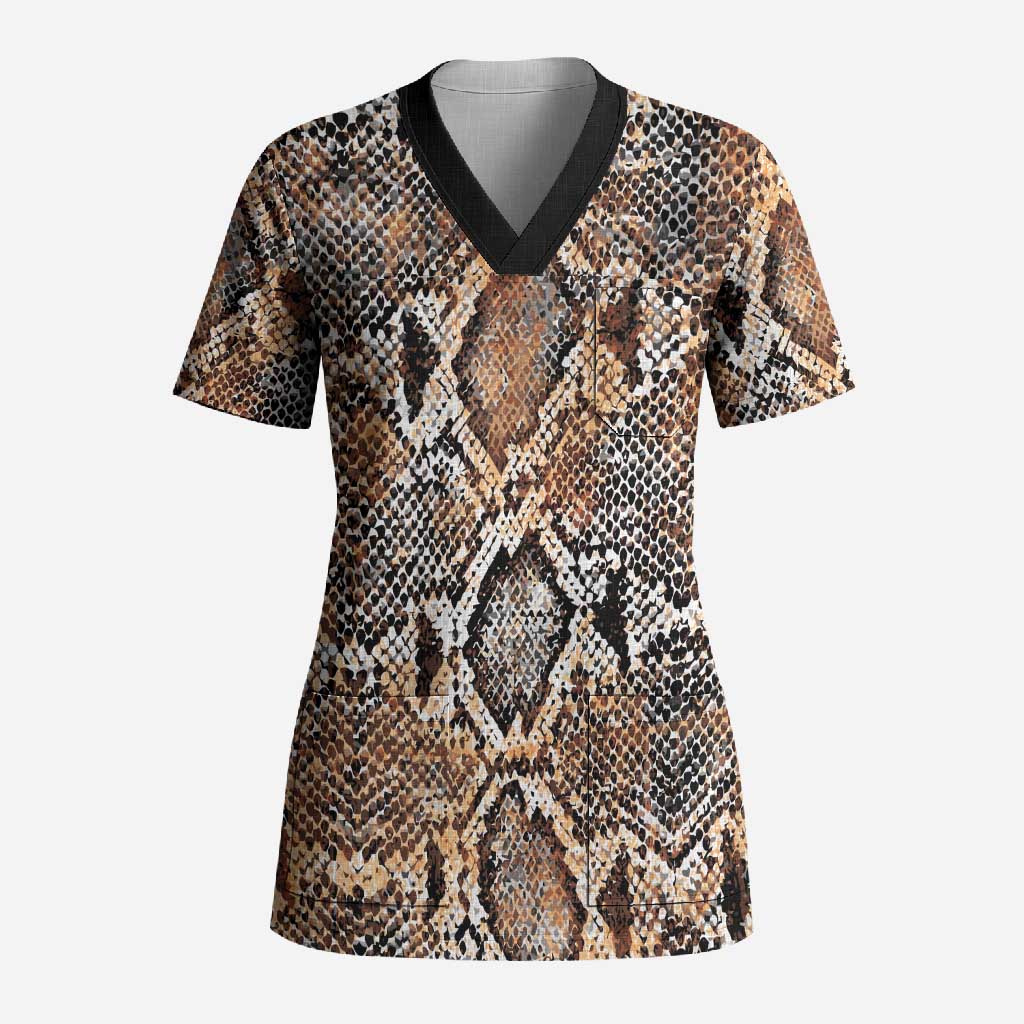 Snake Hand Scrub African Wild Animal Skins Scrub Top Vintage Snake Skin Pattern by ...