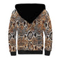African Wild Animal Skins Sherpa Hoodie Vintage Snake Skin Pattern - African Pride