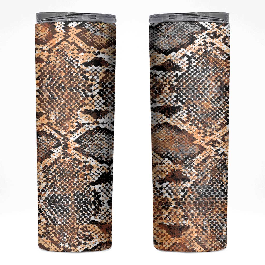 African Wild Animal Skins Skinny Tumbler Vintage Snake Skin Pattern - African Pride
