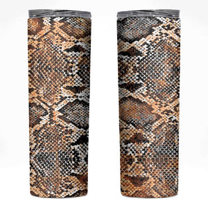 African Wild Animal Skins Skinny Tumbler Vintage Snake Skin Pattern - African Pride