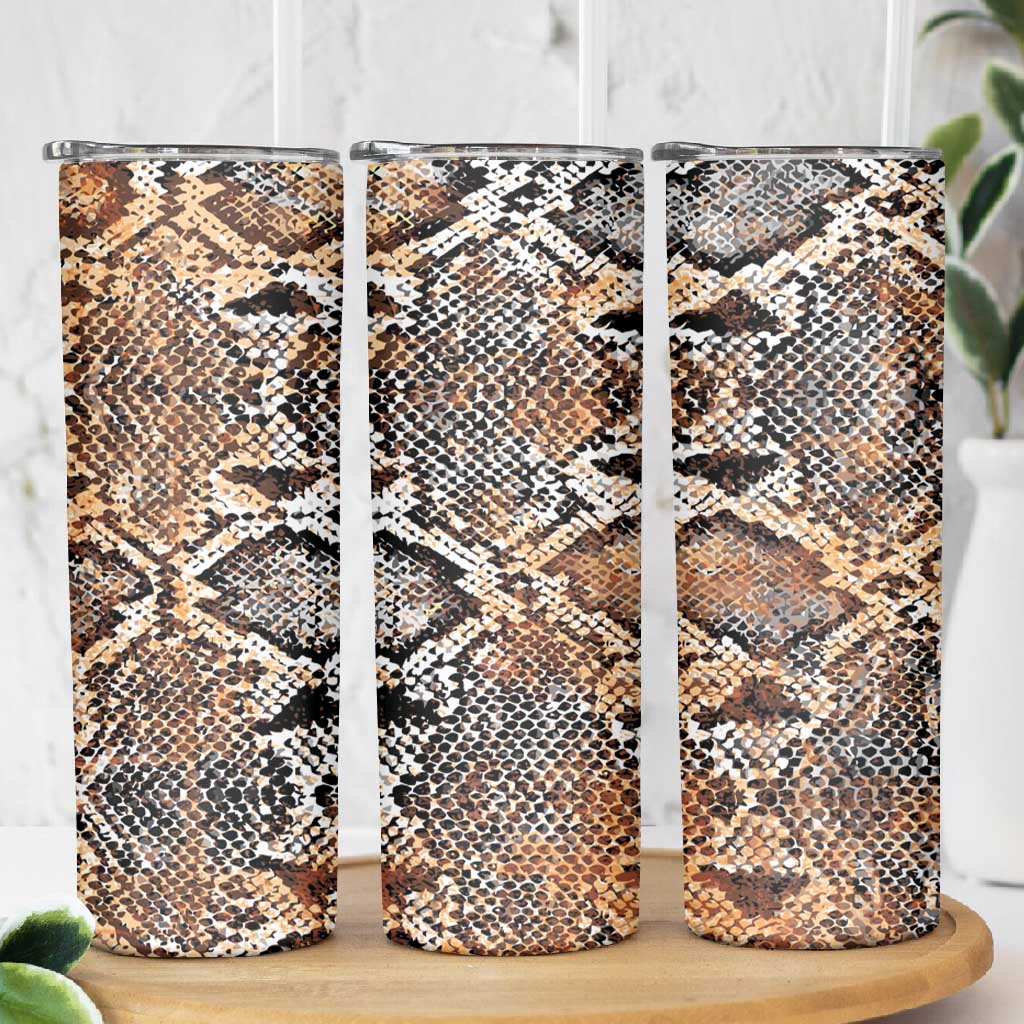 African Wild Animal Skins Skinny Tumbler Vintage Snake Skin Pattern - African Pride