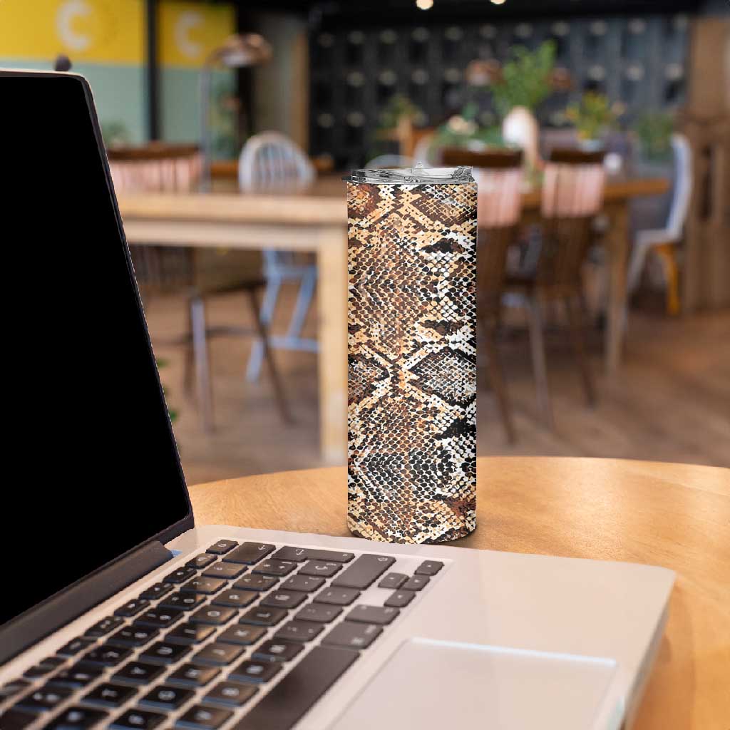 African Wild Animal Skins Skinny Tumbler Vintage Snake Skin Pattern - African Pride